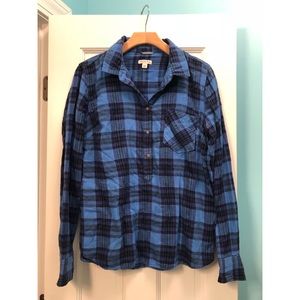 Merona Blue Plaid Button-Up Shirt